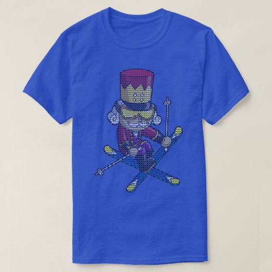 Skiing Nutkraker Ski Kerstmis Pattern Skier T-shirt (Design voorkant)