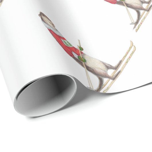 Skiing Otter Cadeaupapier (Rol Hoek)