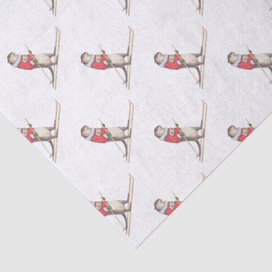Skiing Otter Tissuepapier (Detail)