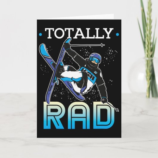 Skiing Outfit Nordic Skier Ski Totally Rad  Kaart (Voorkant)