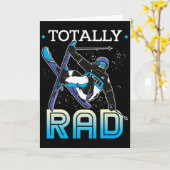 Skiing Outfit Nordic Skier Ski Totally Rad  Kaart (Gele Bloem)