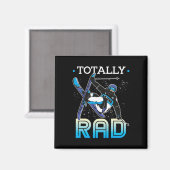 Skiing Outfit Nordic Skier Ski Totally Rad  Magneet (Voorkant / Achterkant)