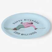 Skiing Papieren Bordje (Gekanteld)