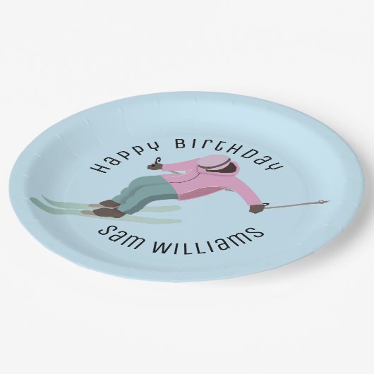 Skiing Papieren Bordje (Gekanteld)