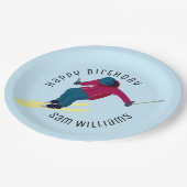 Skiing Papieren Bordje (Gekanteld)