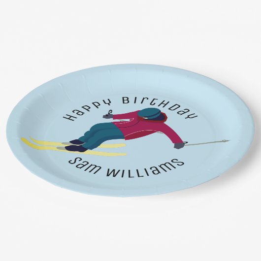 Skiing Papieren Bordje (Gekanteld)