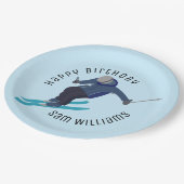 Skiing Papieren Bordje (Gekanteld)