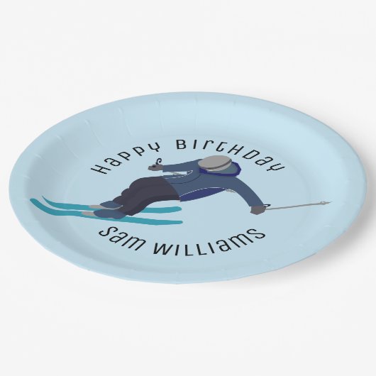 Skiing Papieren Bordje (Gekanteld)