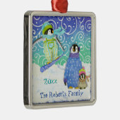 Skiing Penguin Familie Kerst Ornament (Rechts)