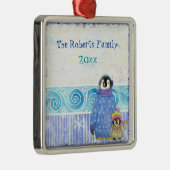 Skiing Penguin Familie Kerst Ornament (Rechts)