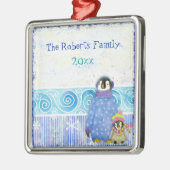 Skiing Penguin Familie Kerst Ornament (Links)