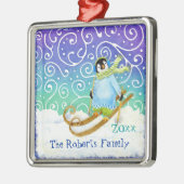 Skiing Penguin Familie Kerst Ornament (Links)