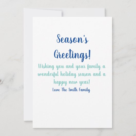 Skiing Penguin Family Holiday Greeting Card Bedankkaart (Achterkant)