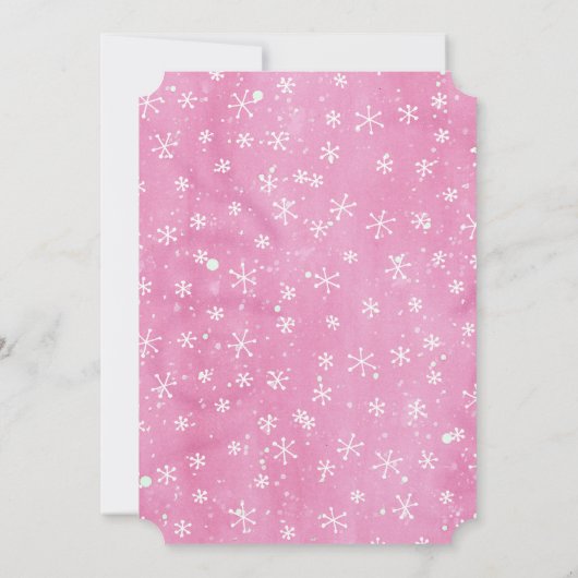 Skiing Penguin Girl Birthday Party Ski Snowflake Kaart (Achterkant)