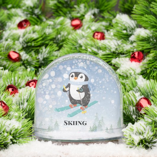 Skiing Penguin Sport Design Snow Globe Sneeuwbol (Kerstmis)