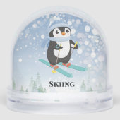 Skiing Penguin Sport Design Snow Globe Sneeuwbol (Achterkant)