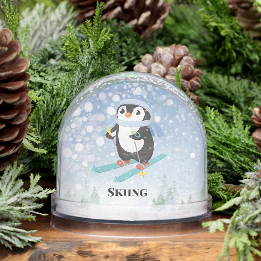 Skiing Penguin Sport Design Snow Globe Sneeuwbol (Winter)