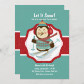 Skiing Penguin Uitnodiging (Voorkant / Achterkant)