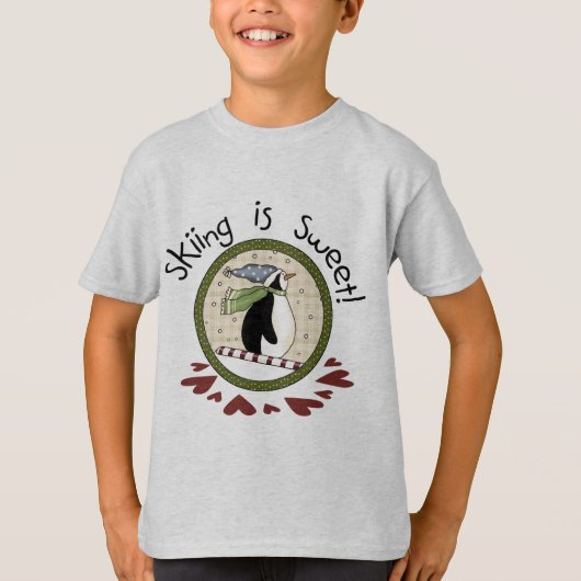 Skiing Penguin Vakantie T-shirts en geschenken (Voorkant)