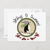Skiing Penguin Vakantie T-shirts en geschenken Feestdagenkaart (Voorkant / Achterkant)