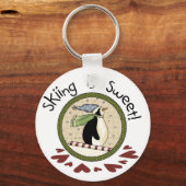 Skiing Penguin Vakantie T-shirts en geschenken Sleutelhanger (Voorkant)