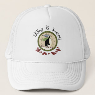 Skiing Penguin Vakantie T-shirts en geschenken Trucker Pet