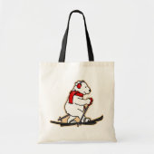 Skiing Polar Beer Holiday Canvas tas (Voorkant)