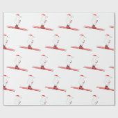 Skiing Polar Beer Pattern Cadeaupapier (Vlak)