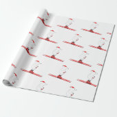 Skiing Polar Beer Pattern Cadeaupapier (Uitgerold)