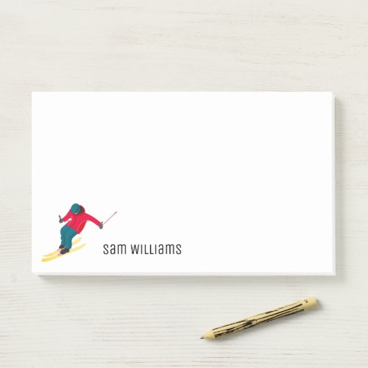 Skiing Post-it® Notes (Op bureau)