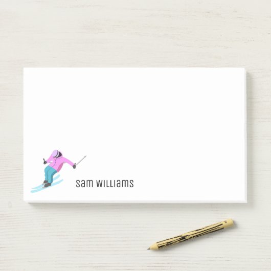 Skiing Post-it® Notes (Op bureau)