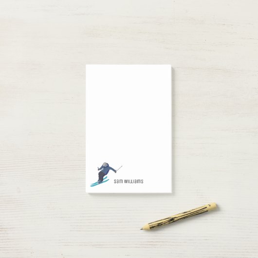 Skiing Post-it® Notes (Op bureau)