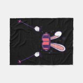 Skiing Rabbit Ski Poles Ski Goggles Easter Bunny Fleece Deken (Voorkant (Horizontaal))