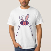 Skiing Rabbit with Ski Poles and Ski Goggles Easte T-shirt (Voorkant)
