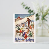 Skiing Rabbits op St. Anton, Tirol, Oostenrijk Briefkaart (Staand voorkant)