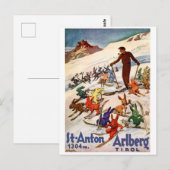 Skiing Rabbits op St. Anton, Tirol, Oostenrijk Briefkaart (Voorkant / Achterkant)