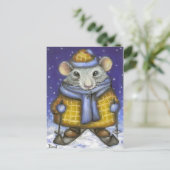 Skiing Rat Briefkaart (Staand voorkant)
