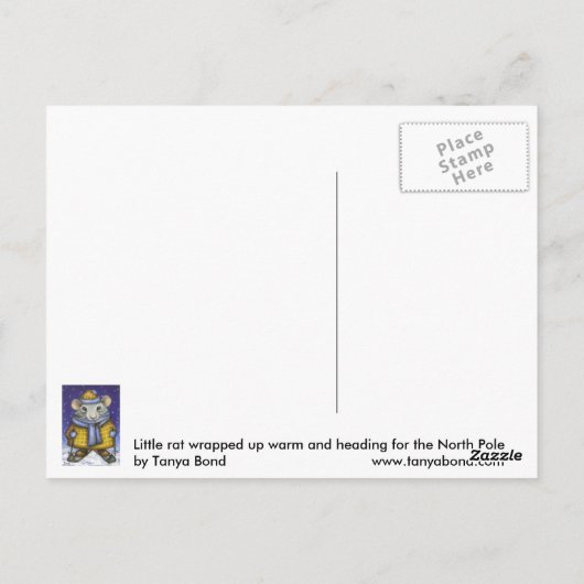 Skiing Rat Briefkaart (Achterkant)