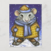 Skiing Rat Briefkaart (Voorkant)