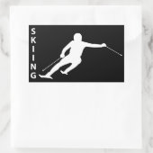 Skiing Rechthoekige Sticker (Tas)