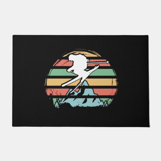 Skiing Retro Deurmat (Voorkant)
