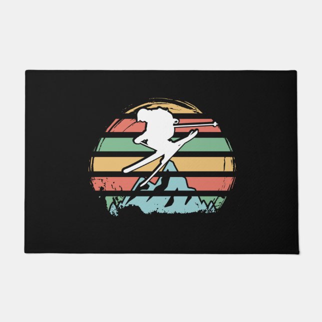 Skiing Retro Deurmat (Voorkant)