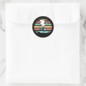 Skiing Retro Ronde Sticker (Tas)