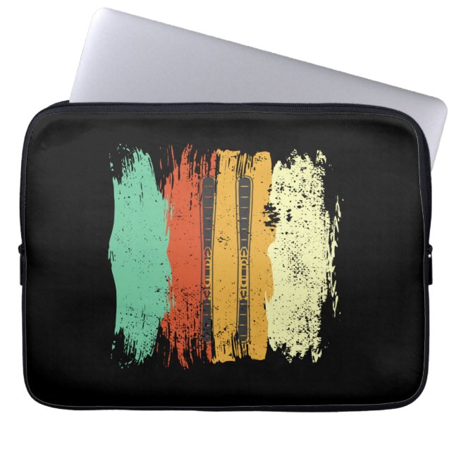 Skiing Retro Ski Laptop Sleeve (Voorkant)