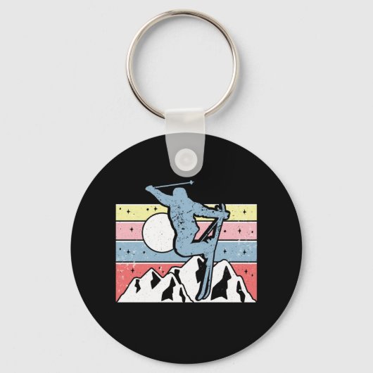 Skiing Retro Sleutelhanger (Voorkant)