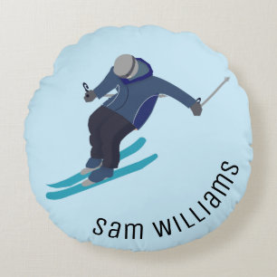 Skiing Rond Kussen