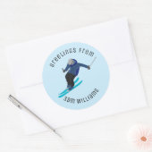 Skiing Ronde Sticker (Envelop)