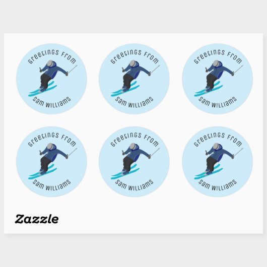 Skiing Ronde Sticker (Vel)