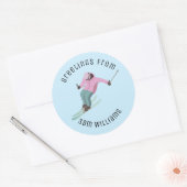 Skiing Ronde Sticker (Envelop)