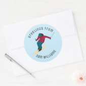 Skiing Ronde Sticker (Envelop)